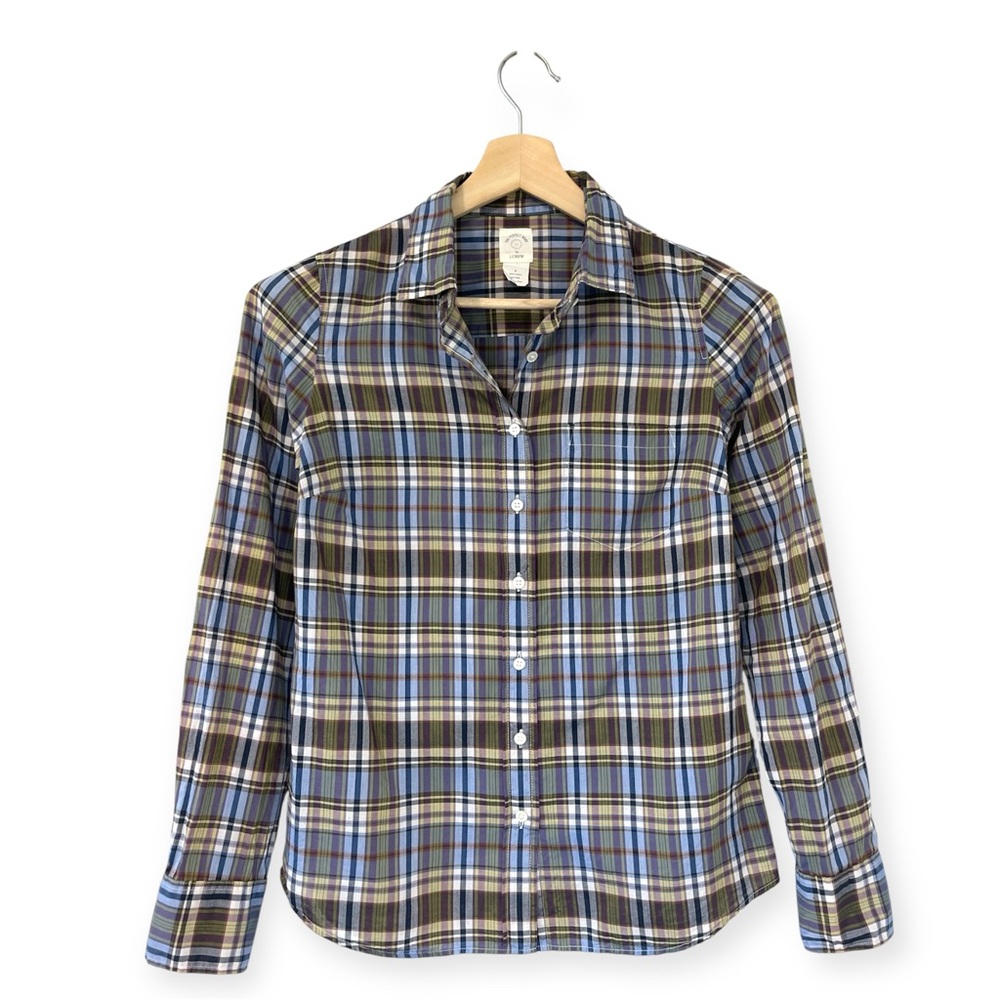J. Crew Perfect Shirt in Sommers Plaid Button Down Size 0